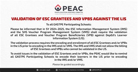 peac esc ims|Enterprise Information System .
